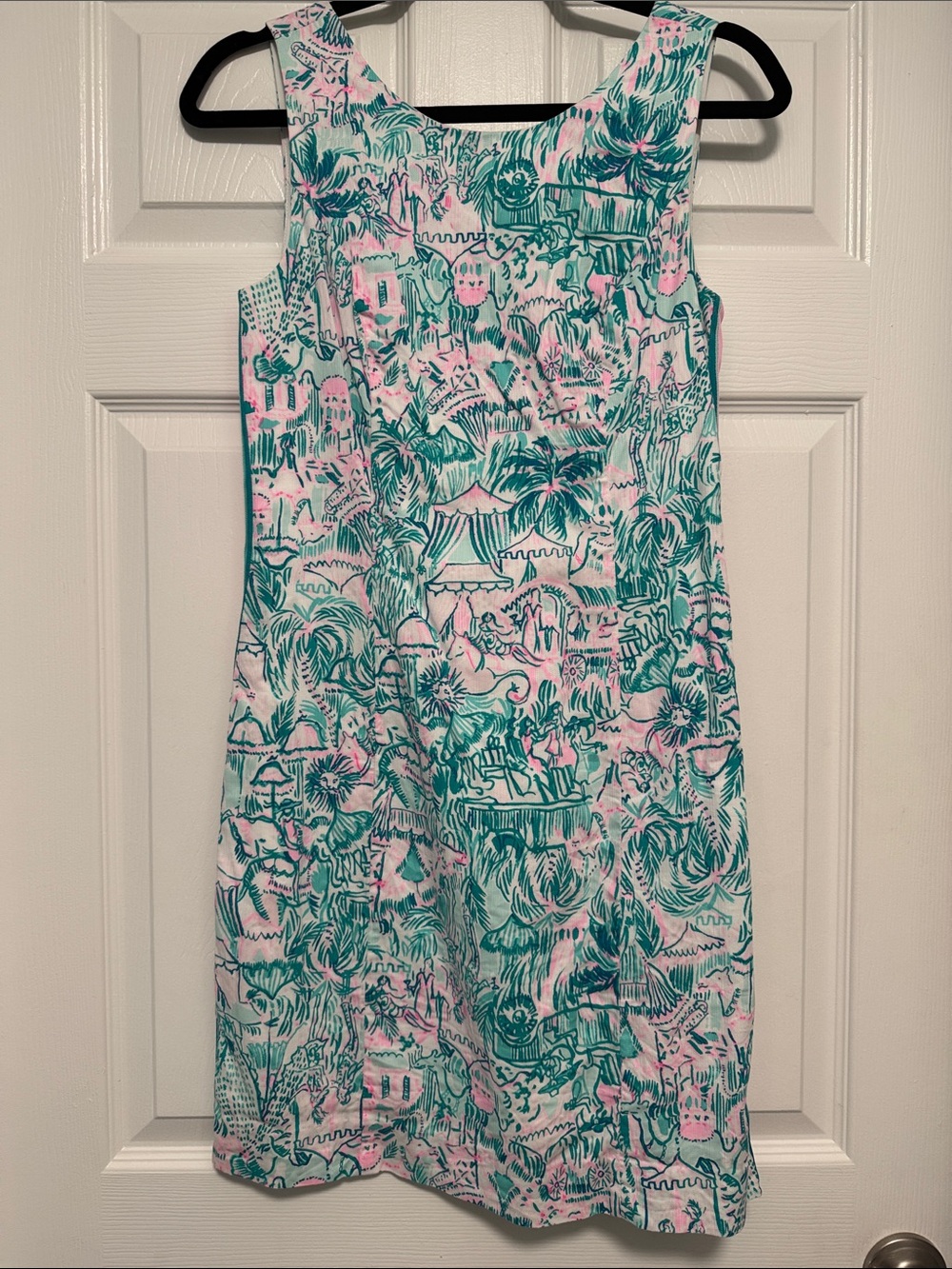 Lilly Pulitzer Pink & Teal Printed Sleeveless Shift Dress